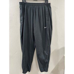 Vintage Y2K Nike Track Pants Swoosh Logo Ankle Zip Black Men’s Size 2XL